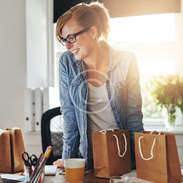 Woman with Packs - stock image
